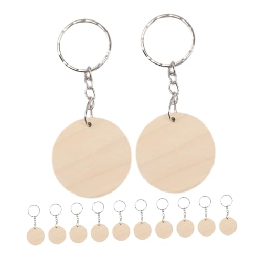 Ipetboom 1 Schachtel DIY Schlüsselanhänger Set Runde Holzscheiben Unbehandelte Holzstücke für Bastelprojekte für Dekoration und von Ipetboom