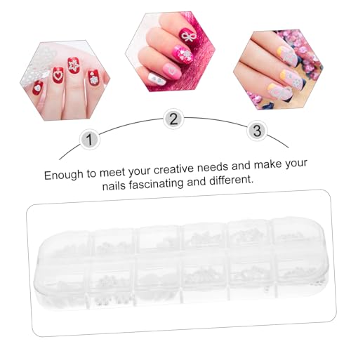 Ipetboom 1 Schachtel Nail Art Perlen Herzform Flache Rückseite Manicure Dekoration DIY Nagel Schmuck für Frauen und Mädchen Vielseitig für Nägel und Bastelprojekte von Ipetboom