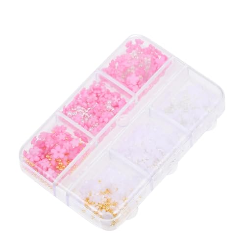 Ipetboom 1 Schachtel Nail Ornament Fach Box Resin Manicure mit Filigranen Blumen Nail DIY Accessory für Damen Nageldesign Zubehör von Ipetboom