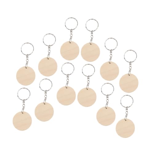 Ipetboom 1 Schachtel Runde Holzscheiben Schlüsselanhänger aus Massivem Naturholz Unbehandelte Holzkreise mit DIY Material für Schlüsselringe Vielseitig als Anhänger Schmuck und Dekoration von Ipetboom