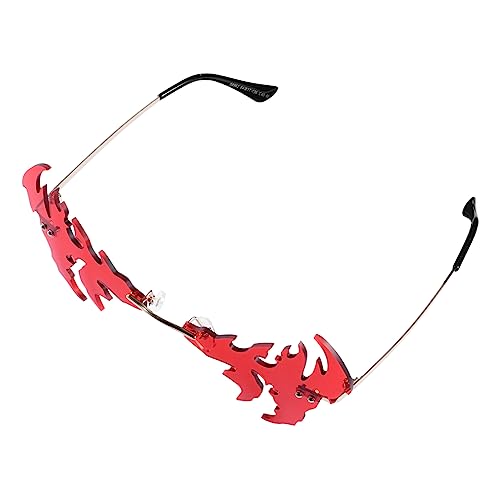 Ipetboom 1 Stück -lustige Gläser Rave geformt farbige Gläser Kostümbrille leuchtbrillen faschingsbrille partygläßer partybrille Partyzubehör lustige schauspiele rot von Ipetboom