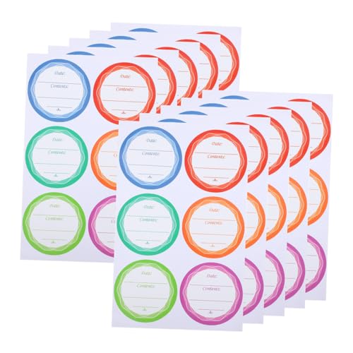 Ipetboom 10 Blatt Abnehmbare Wasser Ölresistente Etiketten für Einmachgläser Aufkleber pro Blatt Selbstklebend Beschriftbar für Küchenbehälter und Vorratsdosen von Ipetboom