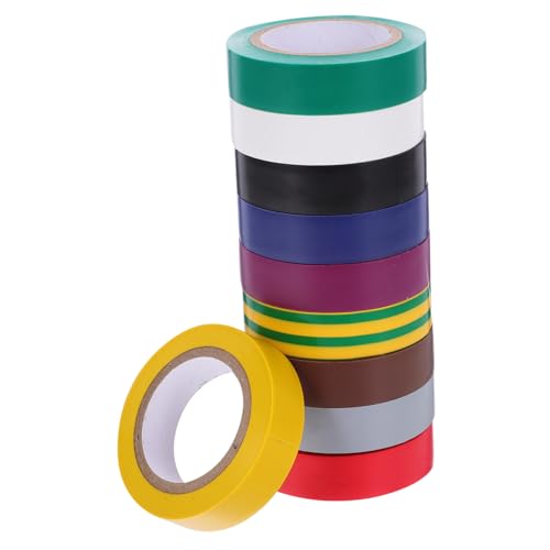Ipetboom 10 Rollen Isolierband PVC Elektrisches Klebeband Starke Haftung Vielseitig für Kabelbund Elektro Auto Farben Ipetboom 10 Rollen Isolierband PVC Elektrisches Klebeband Starke Haftung Vielseitig für Kabelbund Elektro Auto Farben von Ipetboom