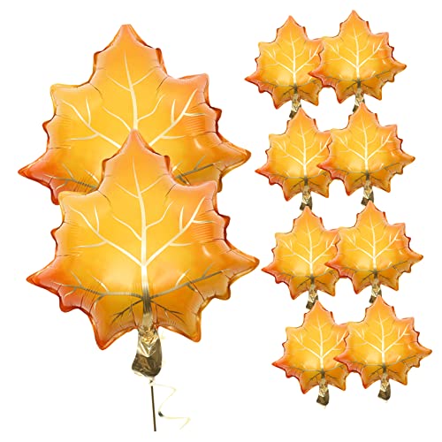 Ipetboom 10 Stück Ahornblatt Ballons Thanksgiving Herbst Ballongirlande Party Ballon Dekorativ Kinderthema Blatt Dekoration Mädchen Partyzubehör Herbst Dekoration Aluminiumfolie von Ipetboom