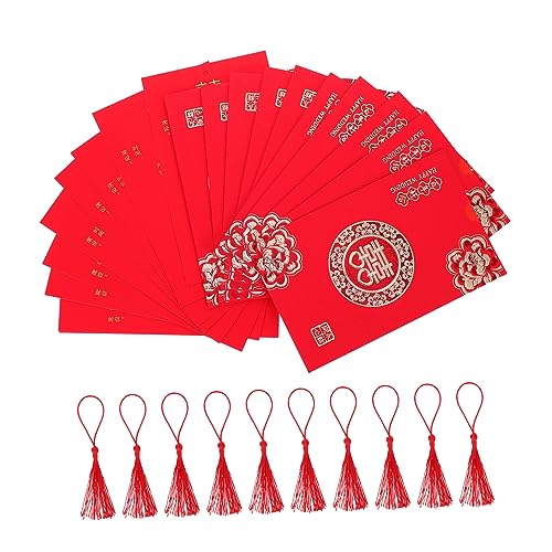 Ipetboom 10 Stück Romantische Chinesische Hochzeitseinladungen Teiliges Set mit Feiner Mustergravur Hochwertige Papierkarten Rot Gold Einladungskarten für Hochzeitsfeier und Polterabend von Ipetboom