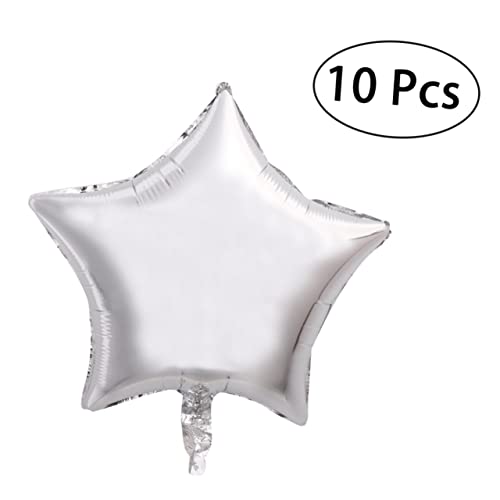 Ipetboom 10 Stück Silberne Sternfolienballons Dekoration für Valentinstag Hochzeit Geburtstag und Weitere Feiern Wiederverwendbar und Einfach zu Befüllen von Ipetboom