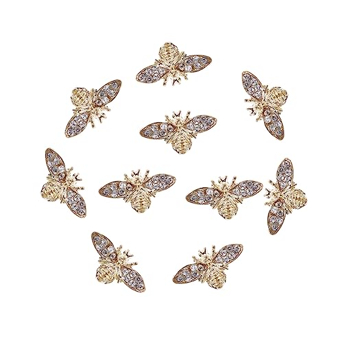 Ipetboom 10 Stück Teiliges Bienen Nail Charms aus Hochwertiger Legierung Retro Maniküre Dekorationen Langlebig Farbecht DIY Nail Art Zubehör für Professionelle und Private Anwendung von Ipetboom