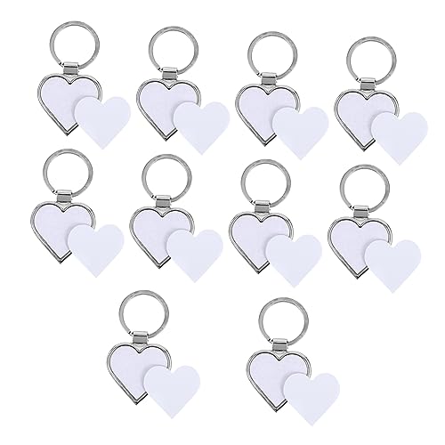 Ipetboom 10 Stück Teiliges Herzförmiges Metall Schlüsselanhänger Diy Blanko Schlüsselring Foto Schlüsselhalter zum Bedrucken Personalisierte Anhänger für Geschenke und Bastelprojekte von Ipetboom