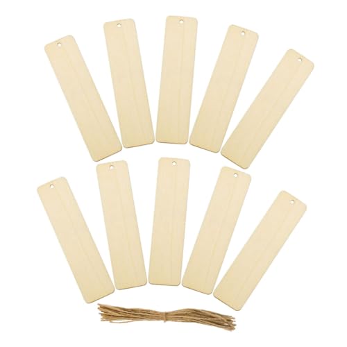 Ipetboom 10 Stück Teiliges Holz Lesezeichen Blanko Rechteckige Holzanhänger zum Bemalen DIY Basteln Robuste Holzanhänger für Geschenke Dekoration und Kreative Gestaltung von Ipetboom