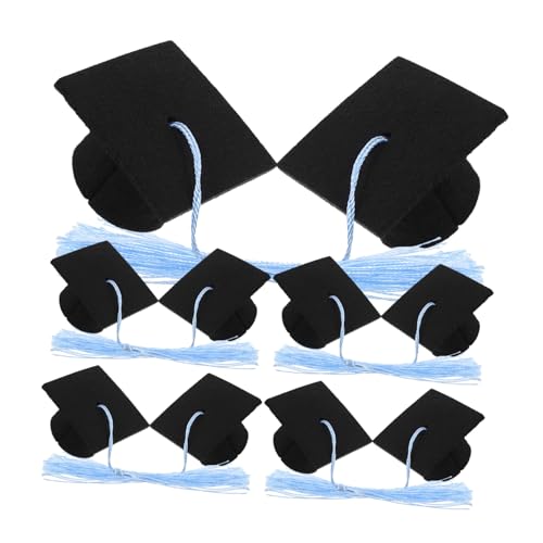 Ipetboom 10 Stück Teiliges Mini Graduierten mützen Cupcake Deko mit Quaste Sichere Kuchen dekoration für Abschlussfeier Einfache Anbringung Passend für Kuchen Cupcakes und Dessert von Ipetboom