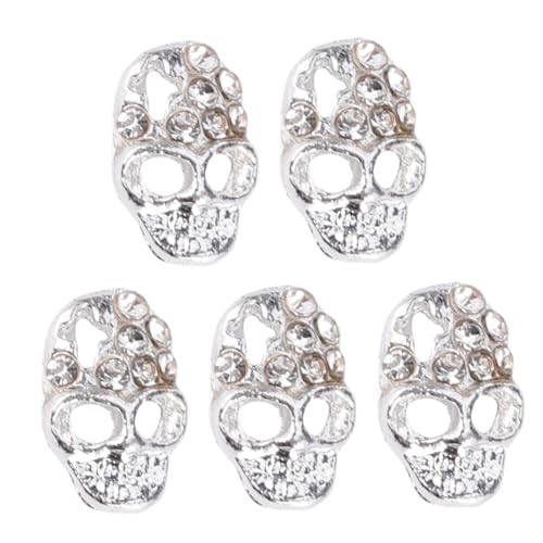 Ipetboom 10 Stück Teiliges Nagelsticker Halloween Skull Gems Maniküre Schmuck mit Funkelnden Strasssteinen für DIY Nail Art und Vielseitige Dekorationen von Ipetboom