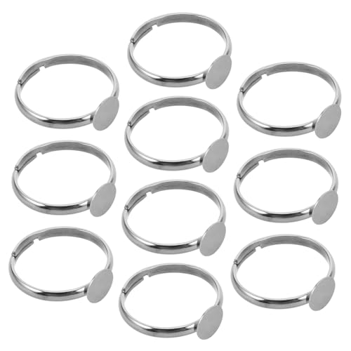 Ipetboom 10 Stück Verstellbare Ringe für Schüler Diy Schmuckherstellung mit Flachen Runden Trays für Kreative Projekte für Individuelles Design und Bastelarbeiten von Ipetboom