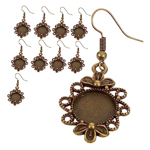 Ipetboom 10 Teiliges Ohrringe Bezel Basis Vintage Anhänger Tray für Diy Schmuckherstellung Robuste Pendants für Kreative Ohrringe Antik Finish von Ipetboom