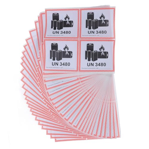 Ipetboom 100 Blatt Lithium Batterie Warnetiketten Selbstklebende Versandetiketten für Lithium Ionen Batterien Labels für Sichere Transporte Ipetboom 100 Blatt Lithium Batterie Warnetiketten Selbstklebende Versandetiketten für Lithium Ionen Batterien Labels für Sichere Transporte von Ipetboom