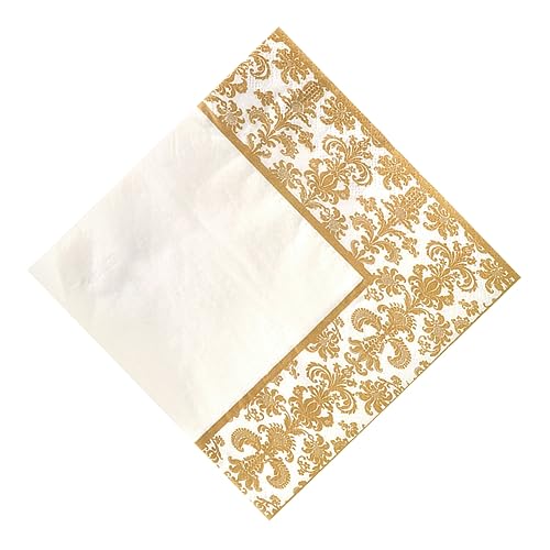 Ipetboom 100 Stück Bedrucktes Serviettenpapier Farbig Goldfarben Papierhandtuch Papierservietten Für Den Täglichen Gebrauch Seidenpapier Restaurant Seidenpapier Weiß von Ipetboom