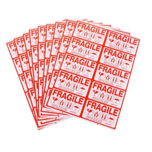 Ipetboom 100 Stück Fragile Shipping Sticker Selbstklebende Warnetiketten für Zerbrechliche Effektive Kennzeichnung für und Empfindliche Gegenstände Praktische Handhabung für Sichere Ipetboom 100 Stück Fragile Shipping Sticker Selbstklebende Warnetiketten für Zerbrechliche Effektive Kennzeichnung für und Empfindliche Gegenstände Praktische Handhabung für Sichere von Ipetboom