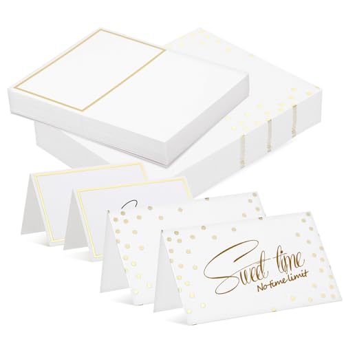 Ipetboom 100 Stück Teiliges Tischkarten für Hochzeiten und Events Selbststehende Platzkarten mit Elegantem Design zum Beschriften und Aufstellen bei Banketten Konferenzen und Feiern von Ipetboom