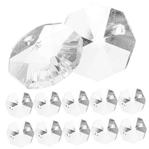 Ipetboom 100 Stück Transparente für Vorhänge Schmuckherstellung Doppellochige Glasperlen für Bastelprojekte für Dekorationen und Anlässe von Ipetboom