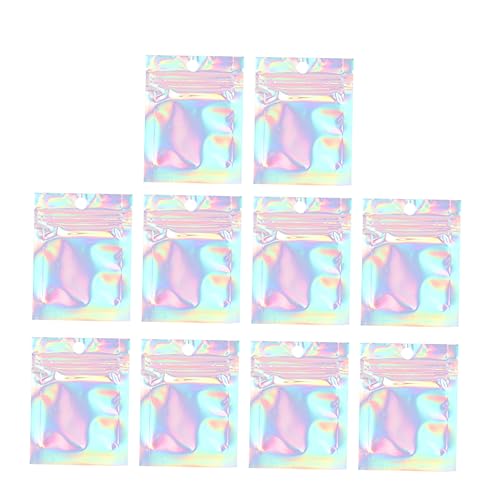Ipetboom 100 Stück Zipper Beutel für Schmuck Stylische Selbstverschließbare Taschen Regenbogenfarben für Zuhause Partys und Geschäfte Robuste Plastikverpackung für Schmuck und Accessoires von Ipetboom