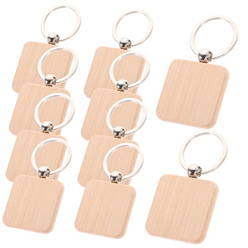 Ipetboom 10Stücke Holz Schlüsselanhänger DIY Rohlinge für Kreative Bastelprojekte Unbehandelt Holzscheiben Bemalen Dekorieren Schlüsselketten von Ipetboom