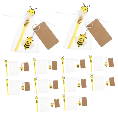 Ipetboom 12 Sätze Teiliges Bienen Party Set mit Niedlichen Schlüsselanhängern Robusten Kugelschreibern Geschenktüten und Etiketten Mitgebsel für Lehrer Pflegepersonal und Geburtstagsfeiern von Ipetboom