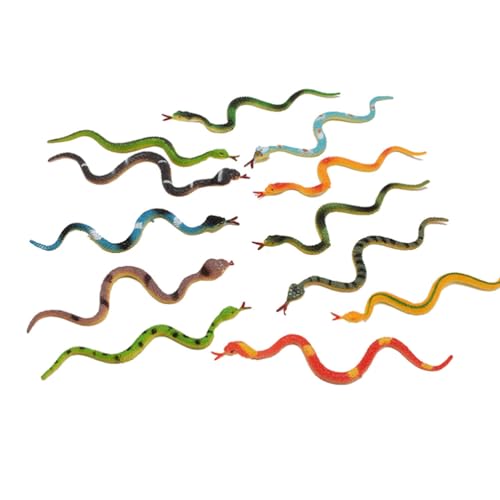 Ipetboom 12 Stück Gummischlangen Künstliche Schlangen Große Menge Realistische Regenwaldschlangen Dehnbares Gefälschtes Schlangenspielzeug Für Halloween Gartendekoration Streichspielzeug von Ipetboom