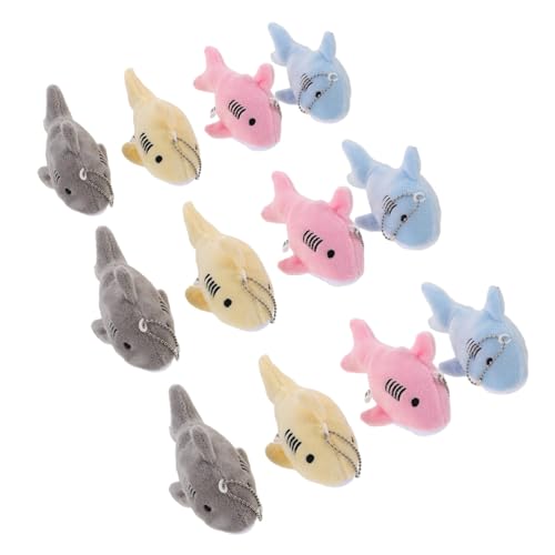 Ipetboom 12 Stück Teiliges Mini-plüsch-shark Keychain Anhänger Weiche Kleine Hai-spielzeuge als Rucksack Handtaschenanhänger Vielseitige Meerestier-schlüsselanhänger für Partygeschenke und von Ipetboom