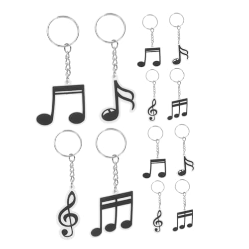 Ipetboom 12 Stück Teiliges Set Musiknoten Schlüsselanhänger für Partys Retro Schlüsselringe als Gastgeschenke für Musikliebhaber und Kinderveranstaltungen für Djs und Geburtstagsfeiern von Ipetboom