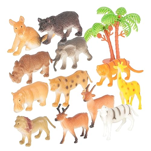 Ipetboom 12 Stück Teiliges Wildtiere Figuren aus Kunststoff Verschiedene Dschungeltiere Kreative Kinderzimmer Dekoration Party Deko und Tischmittelpunkt Realistische Tiermodelle für Spiel von Ipetboom
