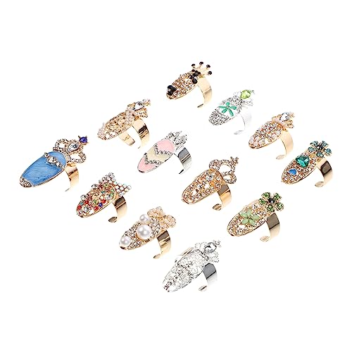 Ipetboom 12Stücke Dekorative Nagelkunst Ringe Für Nail Art Zubehör Zur Maniküre Dekoration Finger Ringe Für Nageldesigns von Ipetboom