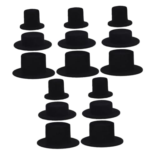 Ipetboom 15 Stück Teiliges Mini Schwarze Filz Clownshüte für Basteln Weiche Flockung Verschiedene DIY Puppenzubehör Partydekoration Geschenkideen von Ipetboom