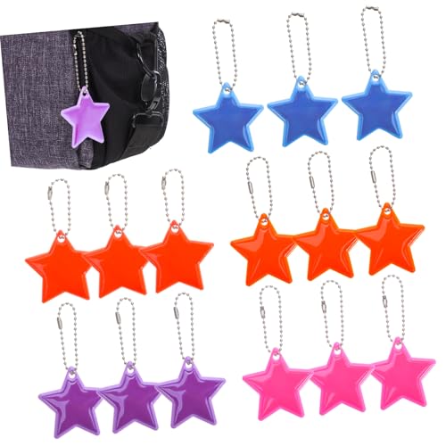 Ipetboom 15 Stück Teiliges Reflektierender Stern Anhänger für Schultaschen Kreative PVC Sicherheitsanhänger in Orange Hellblau und Gelb für Rucksäcke Ipetboom 15 Stück Teiliges Reflektierender Stern Anhänger für Schultaschen Kreative PVC Sicherheitsanhänger in Orange Hellblau und Gelb für Rucksäcke von Ipetboom