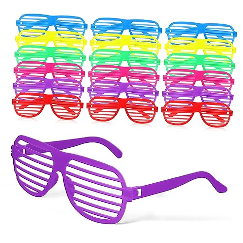Ipetboom 18Stücke Neonfarben Shutter Brillen Für Kunststoff Party Sonnenbrillen Jahre Accessoires Für Kostümpartys Festlichkeiten von Ipetboom