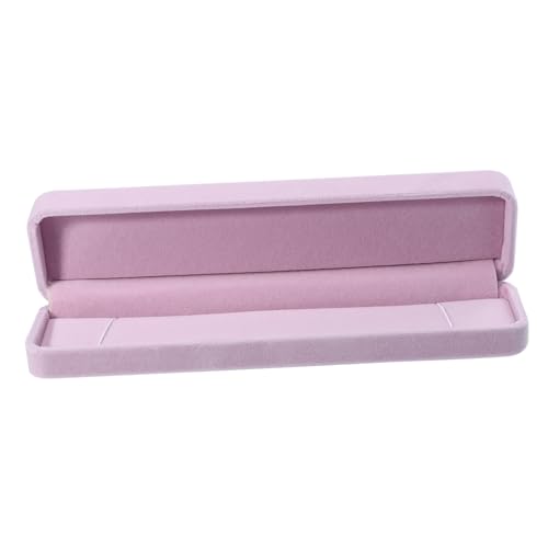 Ipetboom 1Pc Box Flanell Schmuckschatulle Halsketten Schmuckkästen Schmuckkästen Für Frauen Halskettenaufbewahrung Halskettenhalter Schmuckaufbewahrungskoffer Schmuckaufbewahrung Rosa von Ipetboom