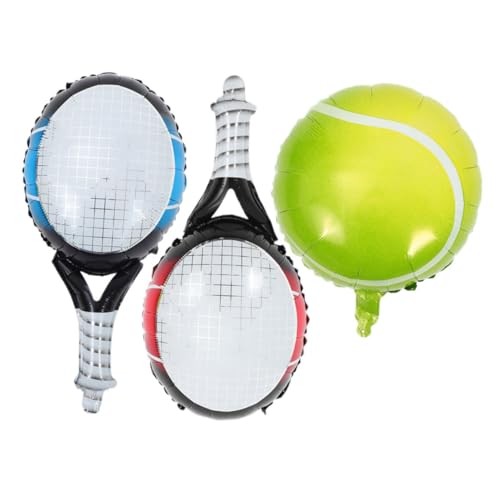 Ipetboom 1Satz Tennisballon und Schlägerset Teiliges Set für Bachelorette Party Dekorationen Langlebige Aluminiumfolie Geburtstagsfeier Accessoires für Tennisliebhaber von Ipetboom