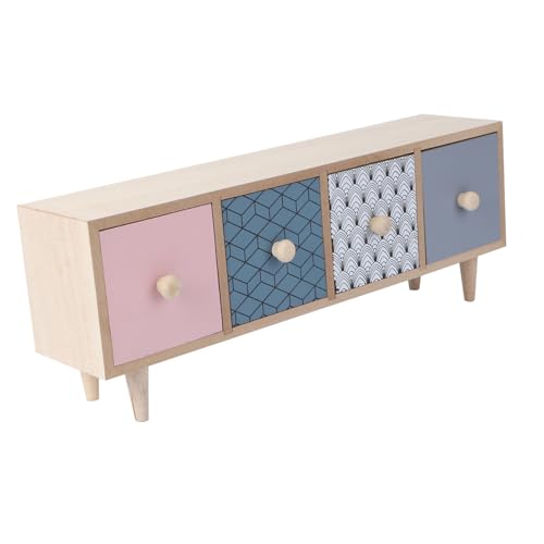 Ipetboom 1Stück Kreativer Aufbewahrungskoffer Holz mit Multifunktionale Schubladenbox für Schmuck Kosmetik Bürobedarf Kompakte Home Aufbewahrungsbox zur Ordentlichen von Ipetboom