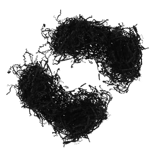 Ipetboom 2 Packungen Krepp-Papier Geschenkpapierschnipsel Wellpappe Geschenkpapier geschenkboxen geschenkideen hochzeit Weihnachtskonfettipapier Papierschnipsel aus Bast Papierfetzen Black von Ipetboom