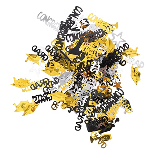 Ipetboom 2 Packungen Pack Abschlussfeier Konfetti Dekoration für Graduierungsfeiern Glitzernde Tischmittelstücke Schwarz Gold Silber für Festliche Anlässe von Ipetboom