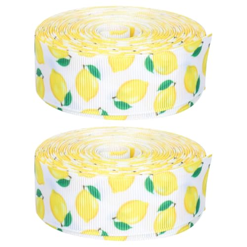 Ipetboom 2 Rollen Zitronen-Bänder mit Drahtkante, Frühlings-Polyester-Geschenkband für Feiertagspartys, DIY-Bastelarbeiten, Hochzeitsdekoration, Kränze und Schleifen Ipetboom 2 Rollen Zitronen-Bänder mit Drahtkante, Frühlings-Polyester-Geschenkband für Feiertagspartys, DIY-Bastelarbeiten, Hochzeitsdekoration, Kränze und Schleifen von Ipetboom