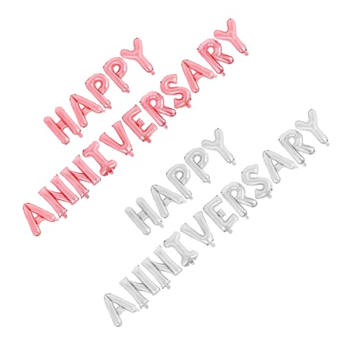 Ipetboom 2 Sätze Happy Anniversary Buchstaben Luftballons Aluminium Folie Ballons Schnelles Aufblasen Dekoration für Hochzeitsjubiläumsparty Silber und Roségold Wiederverwendbares Ipetboom 2 Sätze Happy Anniversary Buchstaben Luftballons Aluminium Folie Ballons Schnelles Aufblasen Dekoration für Hochzeitsjubiläumsparty Silber und Roségold Wiederverwendbares von Ipetboom