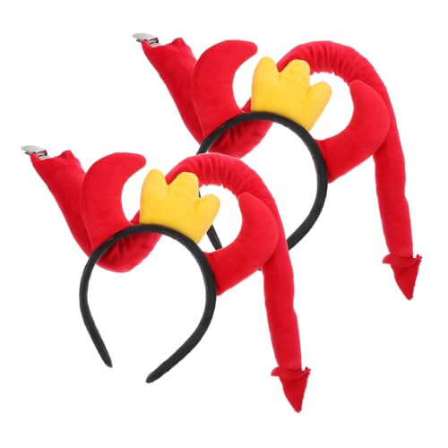 Ipetboom 2 Sätze Rote Teufelshörner Haarreifen Cartoon Kopfband für Damen Halloween Karneval Party Cosplay Kostüm Zubehör Kreative Tierhörner Accessoires von Ipetboom