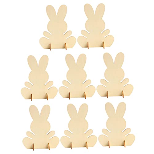Ipetboom 2 Sätze Unvollendete Osterhasen Holzfiguren DIY Bastelset Osterdekoration zum Bemalen Glatte Oberfläche Sichere Holzdeko für Frühling und Fest von Ipetboom
