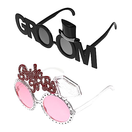 Ipetboom 2 Stück Braut Bräutigam Brille Hochzeitstischdekor Dekorationen Party Brautsonnenbrille Für Junggesellenabschied Brautjungfer Braut Und Bräutigam Hallo Spaß Erwachsene Süß Plastik von Ipetboom