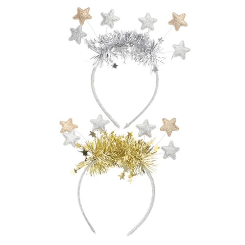 Ipetboom 2 Stück Glitzernde Stern Haarreifen Goldene und Silberne Festtags Haarbänder Lustige Kopfbedeckungen für Weihnachten Silvester und Festliche Party Outfits Ipetboom 2 Stück Glitzernde Stern Haarreifen Goldene und Silberne Festtags Haarbänder Lustige Kopfbedeckungen für Weihnachten Silvester und Festliche Party Outfits von Ipetboom