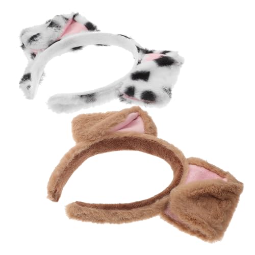 Ipetboom 2 Stück Haarreif Cartoon Tierkopf Stirnband mit Weichen Ohren Lustige Haarschmuck Dekoration für Mädchen Bequemes Haarschonendes Design in von Ipetboom