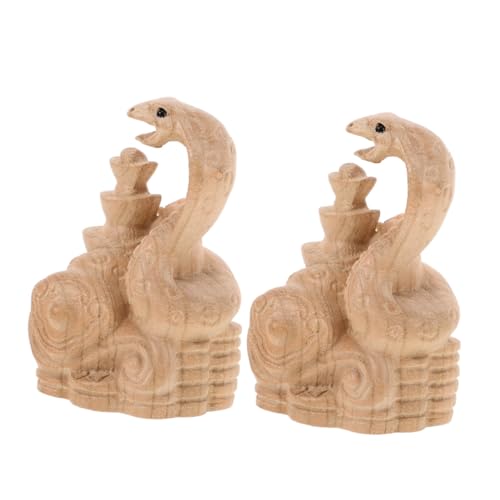 Ipetboom 2 Stück Handgeschnitzte Holzschlangenfigur Künstlerische Holzschnitzerei Jahr der Schlange Kleine Dekorative Schlangenornamente mit Tassel Einzigartiges für Wohnkultur und Ipetboom 2 Stück Handgeschnitzte Holzschlangenfigur Künstlerische Holzschnitzerei Jahr der Schlange Kleine Dekorative Schlangenornamente mit Tassel Einzigartiges für Wohnkultur und von Ipetboom