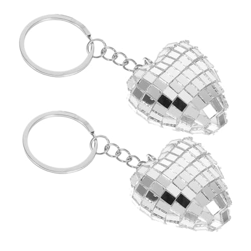 Ipetboom 2 Stück Herzförmiger Disco Kugel Schlüsselanhänger Reflektierender Partyanhänger Silbernes Metall Vielseitige Dekoration für Taschen Koffer Geburtstage und Mottopartys Ipetboom 2 Stück Herzförmiger Disco Kugel Schlüsselanhänger Reflektierender Partyanhänger Silbernes Metall Vielseitige Dekoration für Taschen Koffer Geburtstage und Mottopartys von Ipetboom