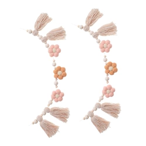 Ipetboom 2 Stück Holzperlen Dekobanner für Kinderzimmer Party und Frühlingsdekoration Wandbehang mit Eleganten Blumen und Spitzenakzenten Ipetboom 2 Stück Holzperlen Dekobanner für Kinderzimmer Party und Frühlingsdekoration Wandbehang mit Eleganten Blumen und Spitzenakzenten von Ipetboom