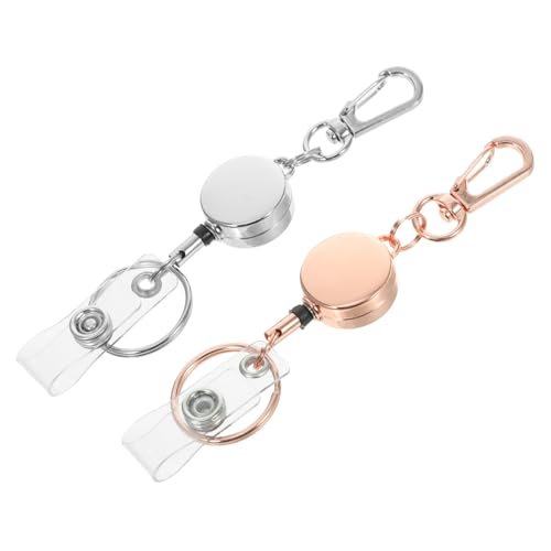 Ipetboom 2 Stück Metall Schlüsselanhänger mit Einziehbarem Ausweishalter Teiliges Silber Roségold Retractable Badge Holder für Ausweise Schlüssel Namensschilder für Pflegepersonal Ipetboom 2 Stück Metall Schlüsselanhänger mit Einziehbarem Ausweishalter Teiliges Silber Roségold Retractable Badge Holder für Ausweise Schlüssel Namensschilder für Pflegepersonal von Ipetboom