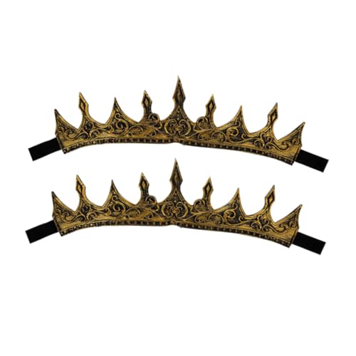 Ipetboom 2 Stück Mittelalterliche Königskrone für Herren Antikes Gold Königliches Kopfstück Bühnenrequisite für Theater Kostüm und Party Auffälliges Design für Royale Auftritte von Ipetboom